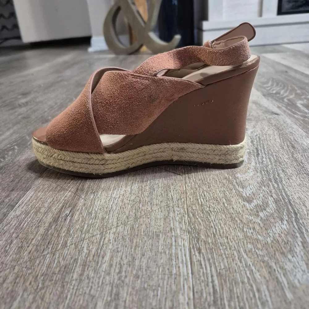 Women's H Halston Brown Wedge‎ Sandals 7.5